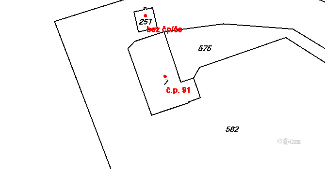 Javorník 91, Rudník na parcele st. 7 v KÚ Javorník v Krkonoších, Katastrální mapa