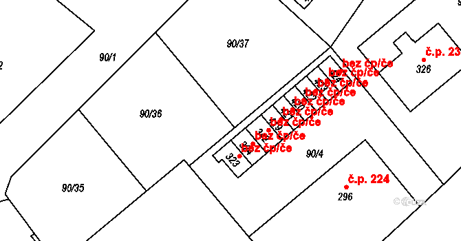Nové Syrovice 40145557 na parcele st. 323 v KÚ Nové Syrovice, Katastrální mapa