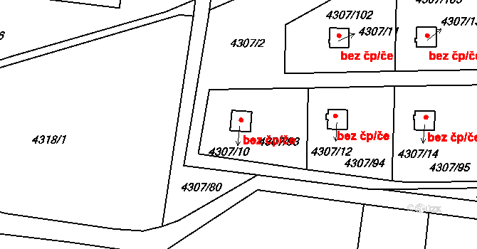 Praha 40481557 na parcele st. 4307/10 v KÚ Strašnice, Katastrální mapa