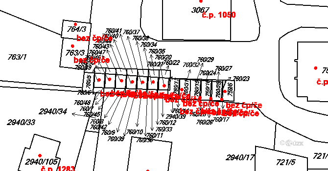 Sedlčany 42118557 na parcele st. 760/20 v KÚ Sedlčany, Katastrální mapa