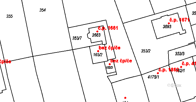 Humpolec 42888557 na parcele st. 165/2 v KÚ Humpolec, Katastrální mapa