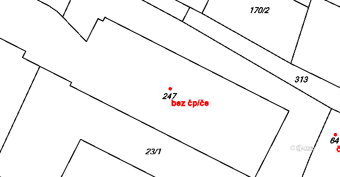 Hospozín 45347557 na parcele st. 247 v KÚ Hospozín, Katastrální mapa