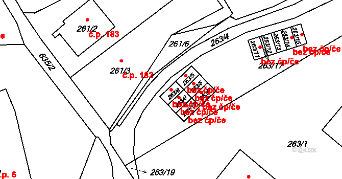 Česká Lípa 45903557 na parcele st. 263/8 v KÚ Dolní Libchava, Katastrální mapa