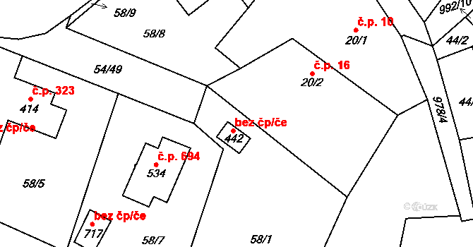 Velké Popovice 46140557 na parcele st. 442 v KÚ Velké Popovice, Katastrální mapa