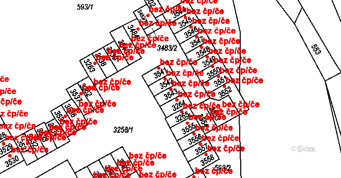 Třinec 46464557 na parcele st. 3543 v KÚ Lyžbice, Katastrální mapa