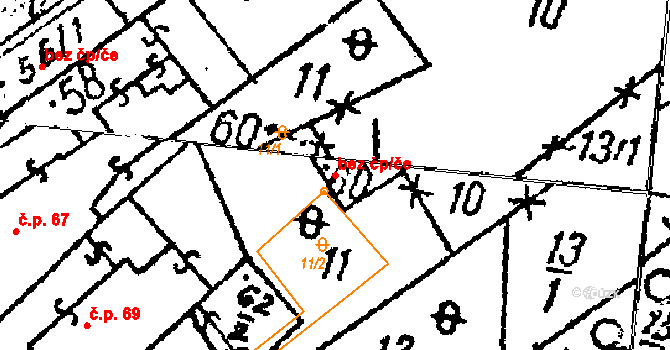 Prosiměřice 47465557 na parcele st. 60 v KÚ Prosiměřice, Katastrální mapa
