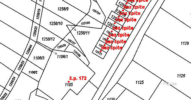 Svatobořice-Mistřín 47847557 na parcele st. 1257/3 v KÚ Svatobořice, Katastrální mapa
