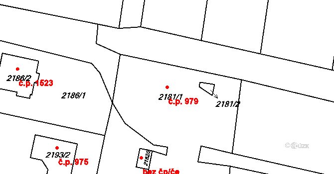 Příbor 979 na parcele st. 2181/1 v KÚ Příbor, Katastrální mapa