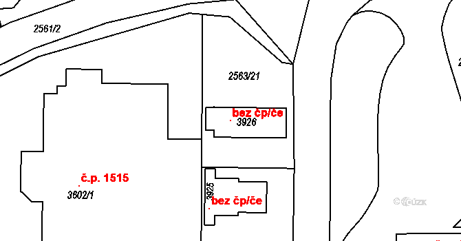 Ústí nad Orlicí 118985558 na parcele st. 3926 v KÚ Ústí nad Orlicí, Katastrální mapa