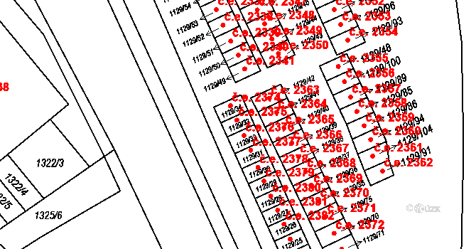 Jihlava 2375 na parcele st. 1129/33 v KÚ Jihlava, Katastrální mapa