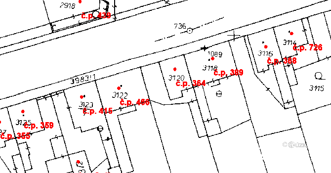 Poděbrady III 364, Poděbrady na parcele st. 3120 v KÚ Poděbrady, Katastrální mapa