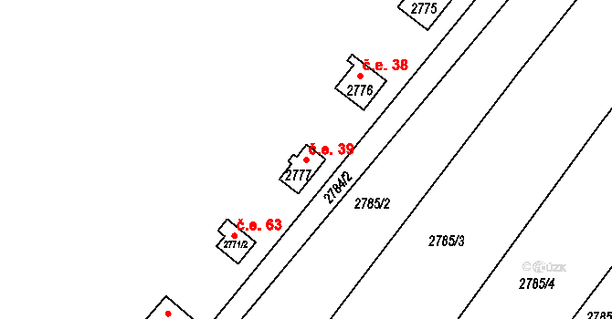 Jemnice 39 na parcele st. 2777 v KÚ Jemnice, Katastrální mapa