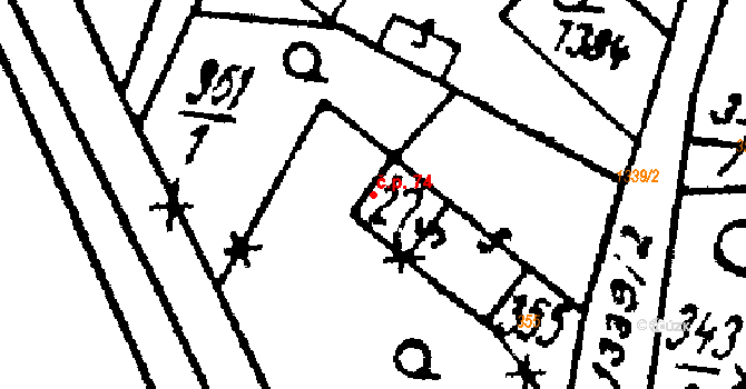Kokořov 74, Žinkovy na parcele st. 27 v KÚ Kokořov, Katastrální mapa