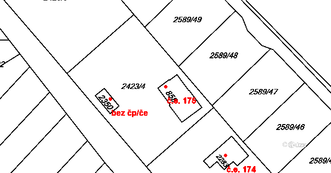 Svitavy 40165558 na parcele st. 858 v KÚ Moravský Lačnov, Katastrální mapa