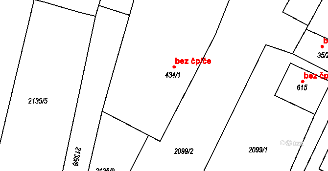 Lišov 40524558 na parcele st. 434/1 v KÚ Lišov, Katastrální mapa