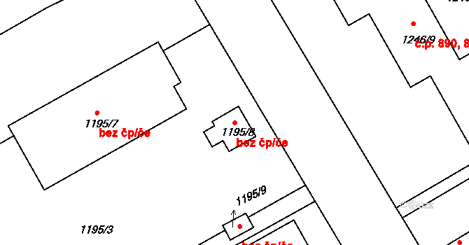 Bechyně 40912558 na parcele st. 1195/8 v KÚ Bechyně, Katastrální mapa