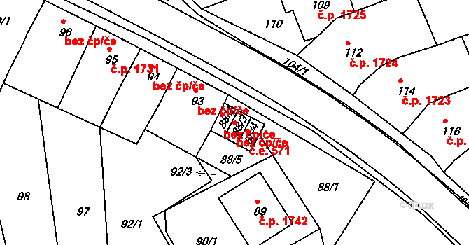 Moravský Krumlov 41218558 na parcele st. 88/3 v KÚ Polánka u Moravského Krumlova, Katastrální mapa