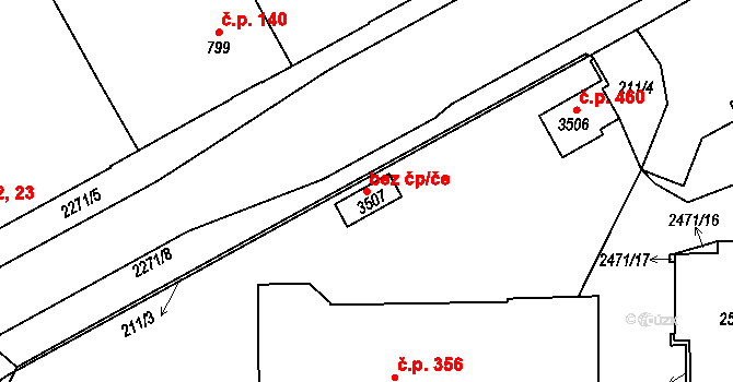 Trutnov 41855558 na parcele st. 3507 v KÚ Trutnov, Katastrální mapa