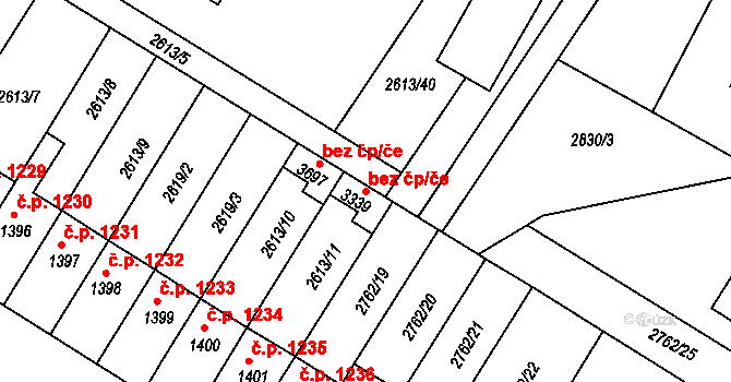 Bystřice pod Hostýnem 42167558 na parcele st. 3339 v KÚ Bystřice pod Hostýnem, Katastrální mapa