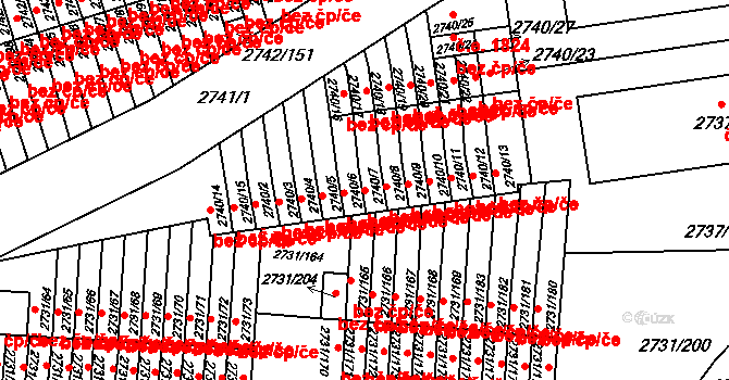 Příbram 43035558 na parcele st. 2740/7 v KÚ Příbram, Katastrální mapa