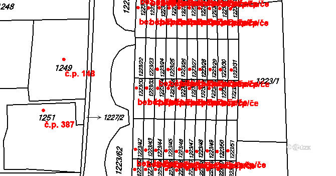 Suchdol nad Lužnicí 43643558 na parcele st. 1223/35 v KÚ Suchdol nad Lužnicí, Katastrální mapa