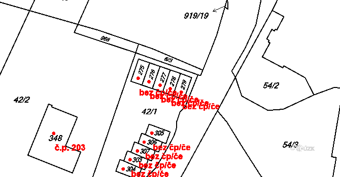 Neratovice 45425558 na parcele st. 278 v KÚ Lobkovice, Katastrální mapa