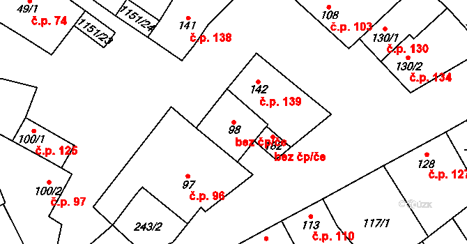 Želetice 47520558 na parcele st. 98 v KÚ Želetice u Znojma, Katastrální mapa