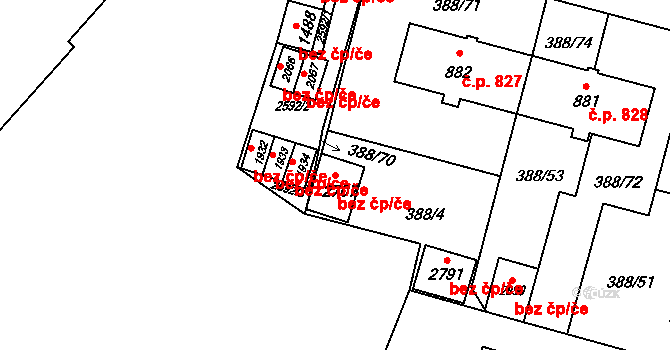 Opava 48295558 na parcele st. 2707 v KÚ Kateřinky u Opavy, Katastrální mapa