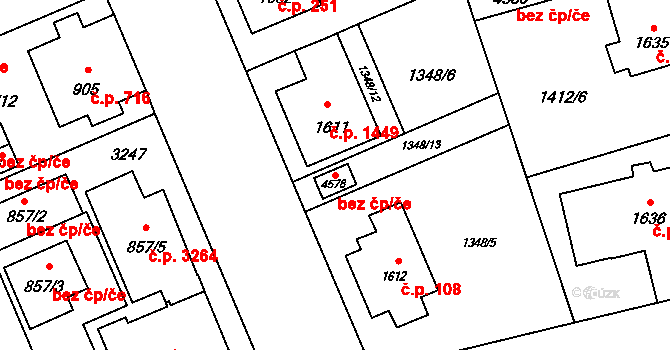 Šumperk 48509558 na parcele st. 4578 v KÚ Šumperk, Katastrální mapa