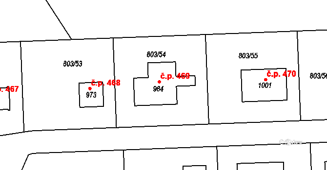 Želivec 469, Sulice na parcele st. 964 v KÚ Sulice, Katastrální mapa