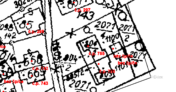 Libina 755 na parcele st. 5973 v KÚ Horní Libina, Katastrální mapa