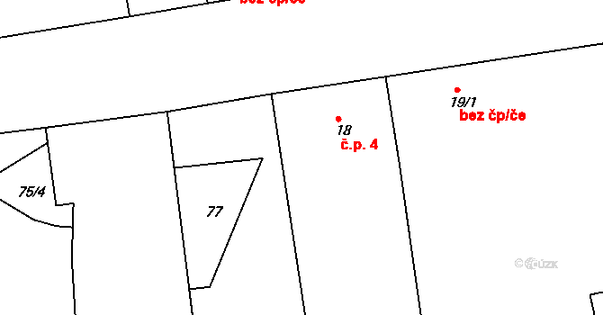 Černochov 4, Peruc na parcele st. 18 v KÚ Černochov, Katastrální mapa