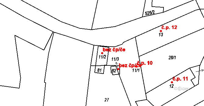 Křižanov 104285559 na parcele st. 11/2 v KÚ Křižanov u Branic, Katastrální mapa