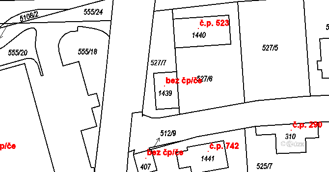 Borovany 104858559 na parcele st. 1439 v KÚ Borovany, Katastrální mapa