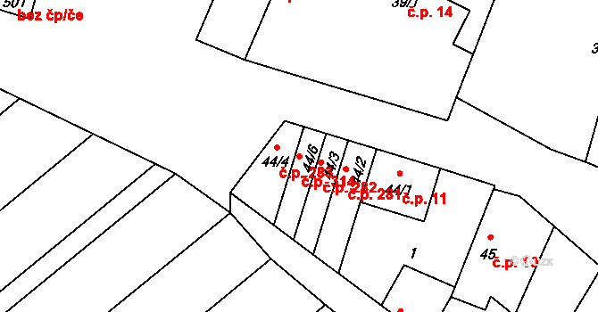 Libice nad Cidlinou 314 na parcele st. 44/6 v KÚ Libice nad Cidlinou, Katastrální mapa