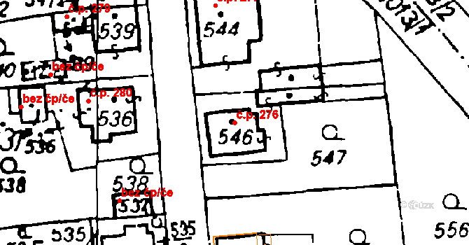 Volduchy 276 na parcele st. 546 v KÚ Volduchy, Katastrální mapa