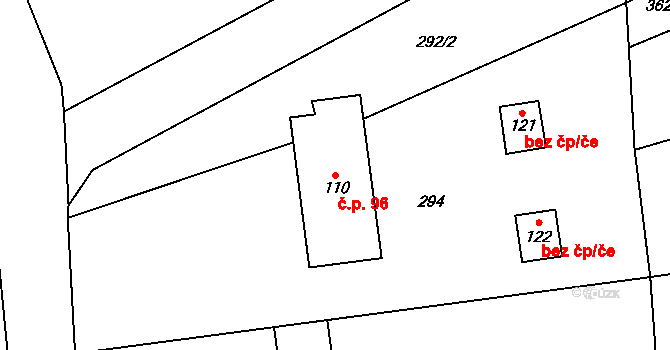 Suchá 96, Nechanice na parcele st. 110 v KÚ Suchá u Nechanic, Katastrální mapa