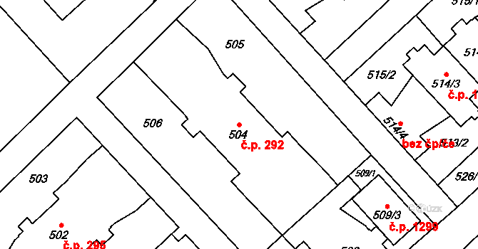 Poruba 292, Orlová na parcele st. 504 v KÚ Poruba u Orlové, Katastrální mapa