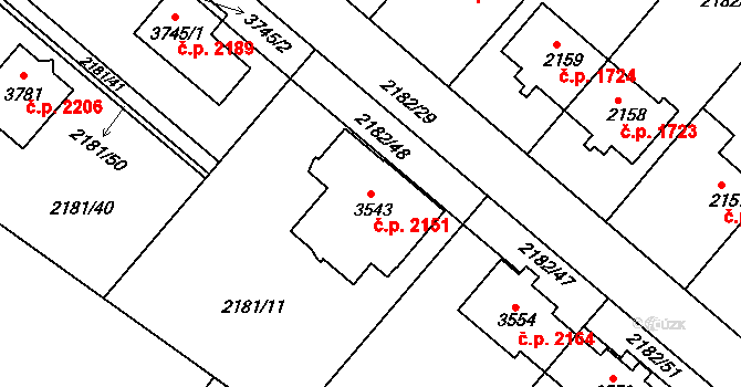Předměstí 2151, Svitavy na parcele st. 3543 v KÚ Svitavy-předměstí, Katastrální mapa
