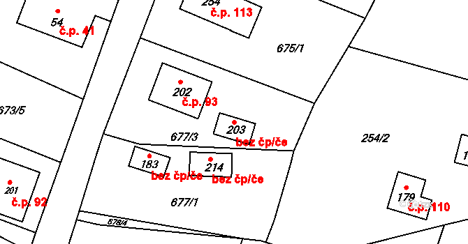 Humpolec 45254559 na parcele st. 203 v KÚ Vilémov u Humpolce, Katastrální mapa