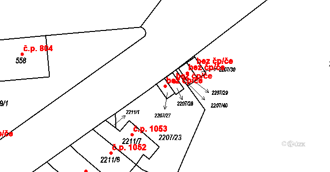 Praha 46799559 na parcele st. 2207/27 v KÚ Střešovice, Katastrální mapa