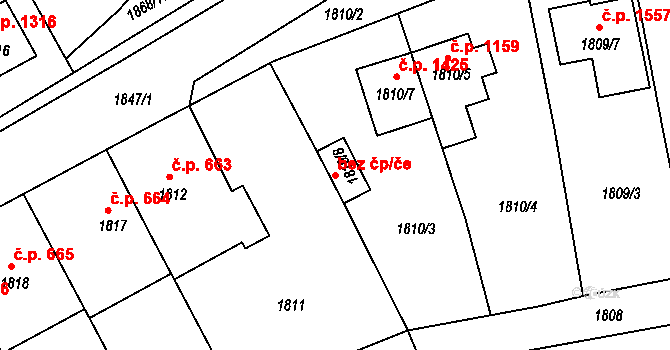 Holešov 47592559 na parcele st. 1810/8 v KÚ Holešov, Katastrální mapa