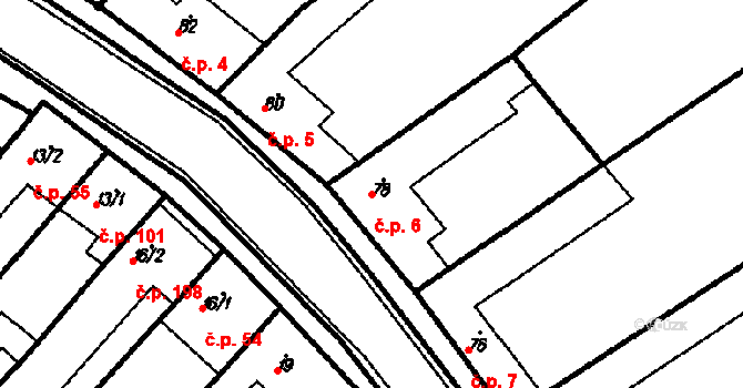 Kloboučky 6, Bučovice na parcele st. 78 v KÚ Kloboučky, Katastrální mapa