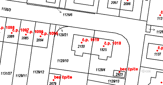 Vodňany II 1019, Vodňany na parcele st. 2150 v KÚ Vodňany, Katastrální mapa