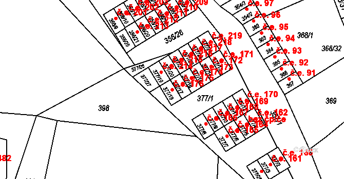Hrádek nad Nisou 176 na parcele st. 377/18 v KÚ Hrádek nad Nisou, Katastrální mapa