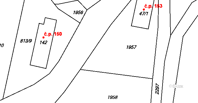 Rychnov u Nových Hradů 153, Horní Stropnice na parcele st. 47/1 v KÚ Rychnov u Nových Hradů, Katastrální mapa