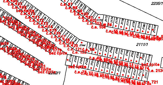 Jirkov 64 na parcele st. 2144 v KÚ Jirkov, Katastrální mapa