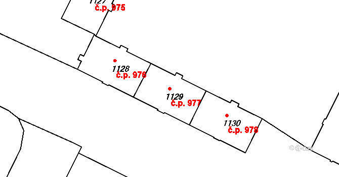 Poruba 977, Ostrava na parcele st. 1129 v KÚ Poruba, Katastrální mapa