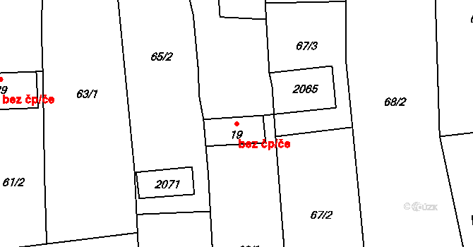 Zlín 41200560 na parcele st. 19 v KÚ Louky nad Dřevnicí, Katastrální mapa