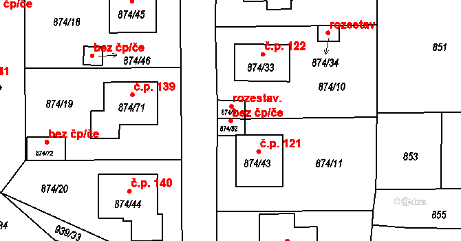 Litvínovice 41744560 na parcele st. 874/52 v KÚ Litvínovice, Katastrální mapa